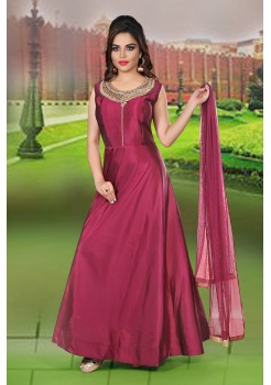 Deep Maroon Color Party Wear Gown